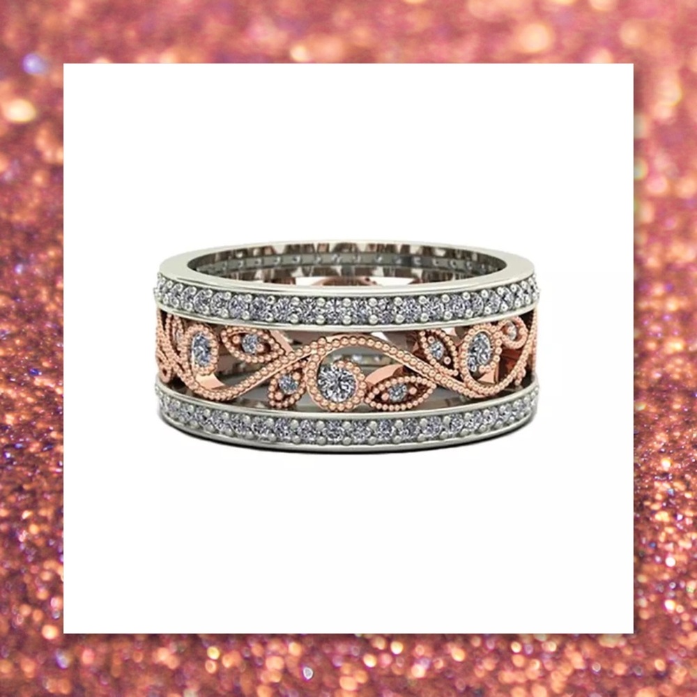 5⭐️RATED🆕18k Rose Gold & Silver Filled Zircon - Picture 3 of 5